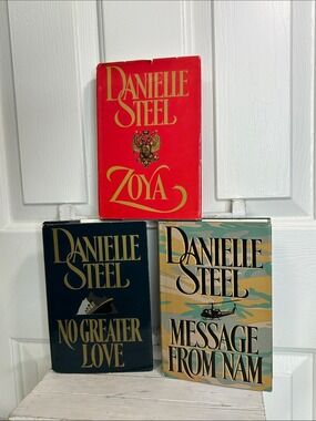 Danielle Steel Hardcover Book Bundle- Zoya, No Greater Love, Message from Nam